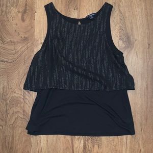 American Eagle Black Shimmer Tank Top